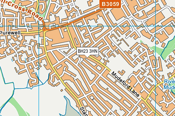 BH23 3HN map - OS VectorMap District (Ordnance Survey)