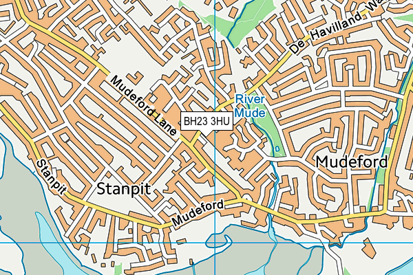 BH23 3HU map - OS VectorMap District (Ordnance Survey)