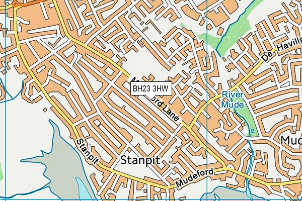 BH23 3HW map - OS VectorMap District (Ordnance Survey)