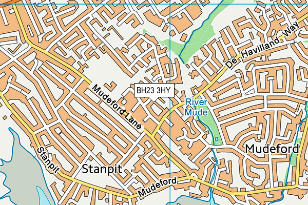BH23 3HY map - OS VectorMap District (Ordnance Survey)