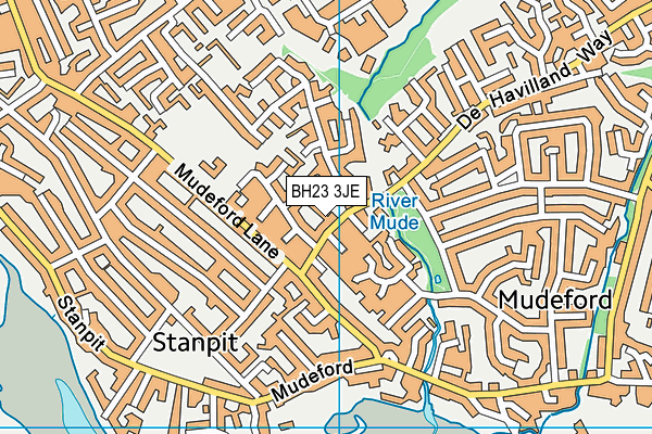 BH23 3JE map - OS VectorMap District (Ordnance Survey)