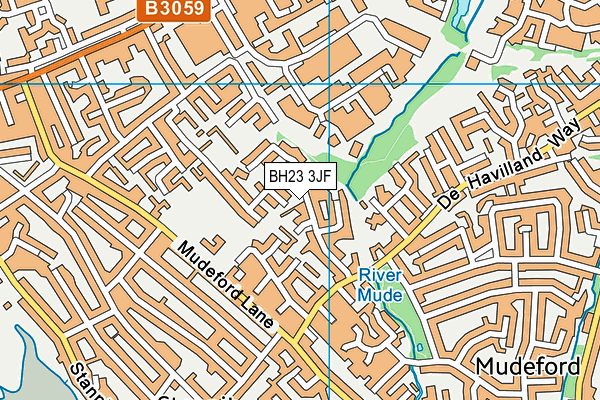 BH23 3JF map - OS VectorMap District (Ordnance Survey)