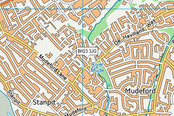 BH23 3JG map - OS VectorMap District (Ordnance Survey)