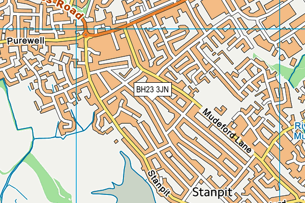BH23 3JN map - OS VectorMap District (Ordnance Survey)