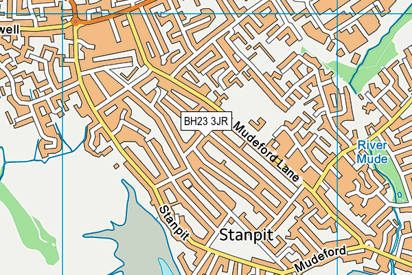 BH23 3JR map - OS VectorMap District (Ordnance Survey)