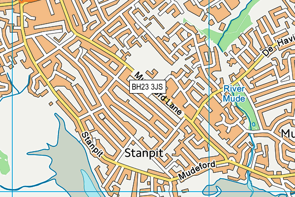 BH23 3JS map - OS VectorMap District (Ordnance Survey)