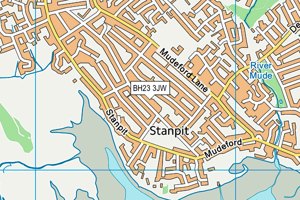 BH23 3JW map - OS VectorMap District (Ordnance Survey)