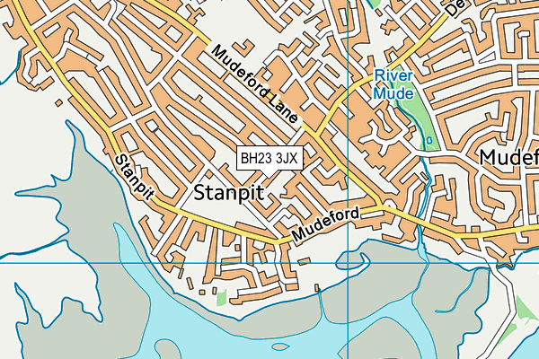 BH23 3JX map - OS VectorMap District (Ordnance Survey)