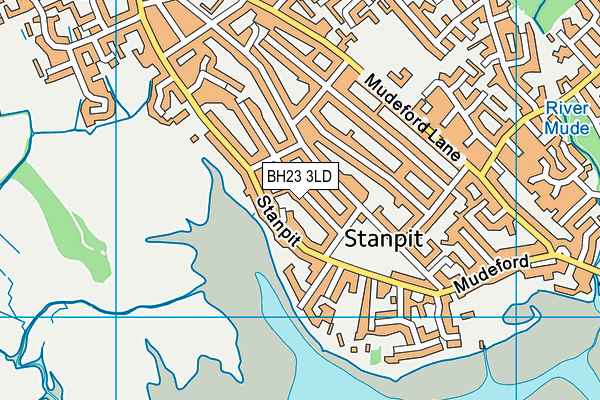 BH23 3LD map - OS VectorMap District (Ordnance Survey)
