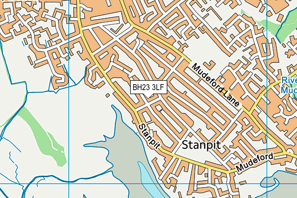 BH23 3LF map - OS VectorMap District (Ordnance Survey)