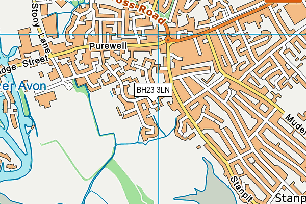 BH23 3LN map - OS VectorMap District (Ordnance Survey)