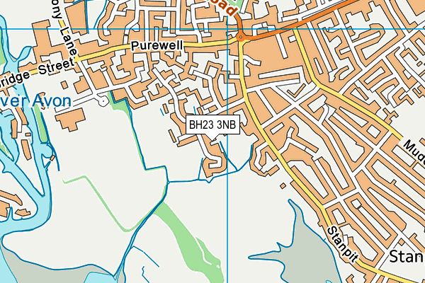 BH23 3NB map - OS VectorMap District (Ordnance Survey)