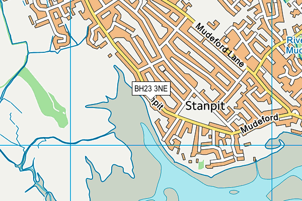 Stanpit Village Hall map (BH23 3NE) - OS VectorMap District (Ordnance Survey)
