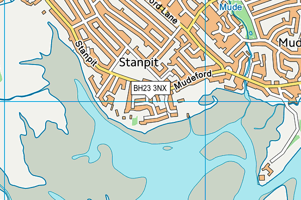 BH23 3NX map - OS VectorMap District (Ordnance Survey)