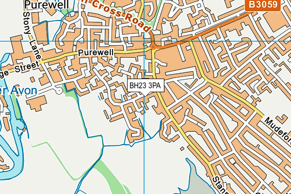BH23 3PA map - OS VectorMap District (Ordnance Survey)