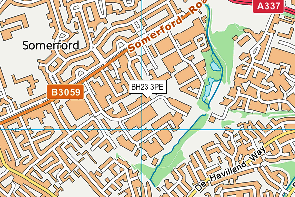 BH23 3PE map - OS VectorMap District (Ordnance Survey)