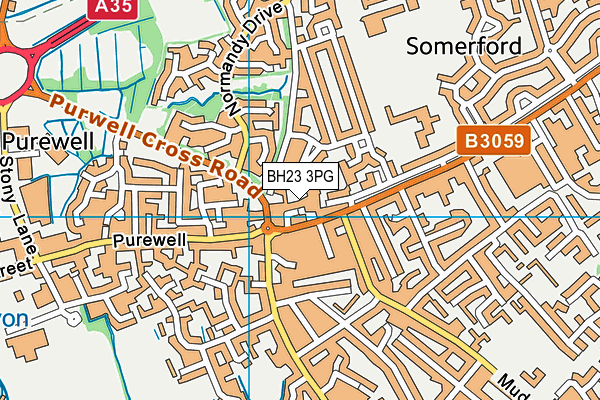 BH23 3PG map - OS VectorMap District (Ordnance Survey)