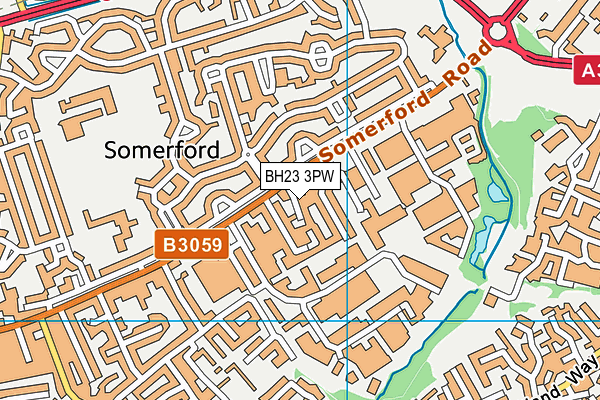 BH23 3PW map - OS VectorMap District (Ordnance Survey)