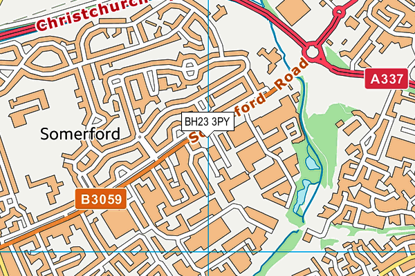 BH23 3PY map - OS VectorMap District (Ordnance Survey)