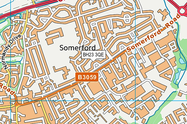 BH23 3QE map - OS VectorMap District (Ordnance Survey)