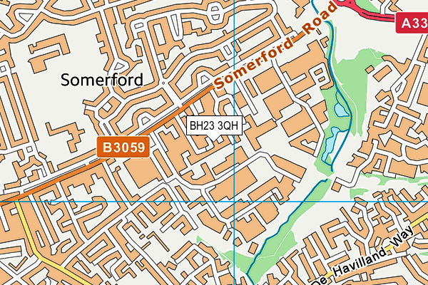 BH23 3QH map - OS VectorMap District (Ordnance Survey)