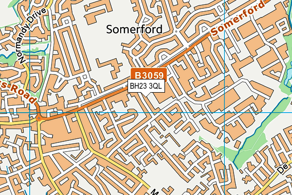 BH23 3QL map - OS VectorMap District (Ordnance Survey)