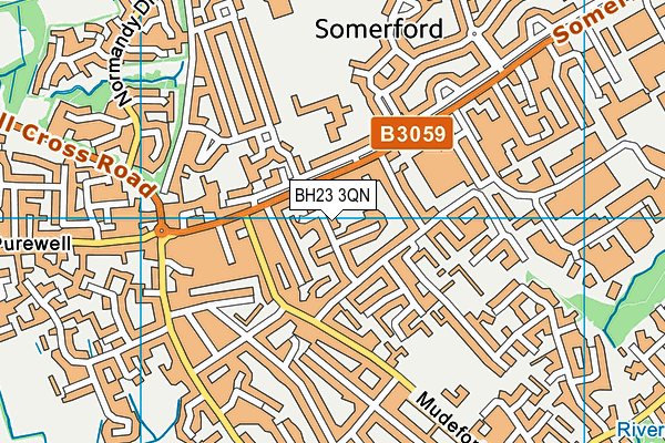 BH23 3QN map - OS VectorMap District (Ordnance Survey)