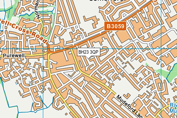 BH23 3QP map - OS VectorMap District (Ordnance Survey)
