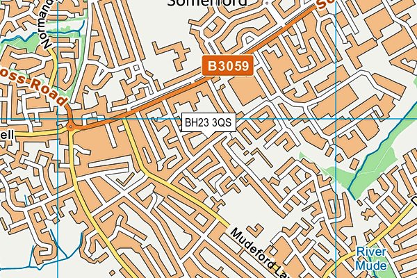BH23 3QS map - OS VectorMap District (Ordnance Survey)