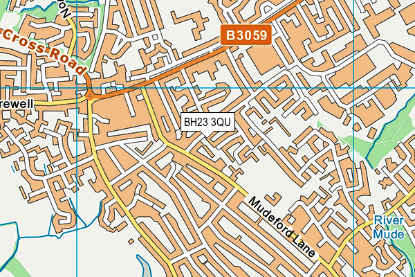 BH23 3QU map - OS VectorMap District (Ordnance Survey)