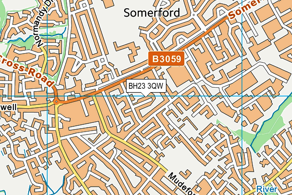 BH23 3QW map - OS VectorMap District (Ordnance Survey)