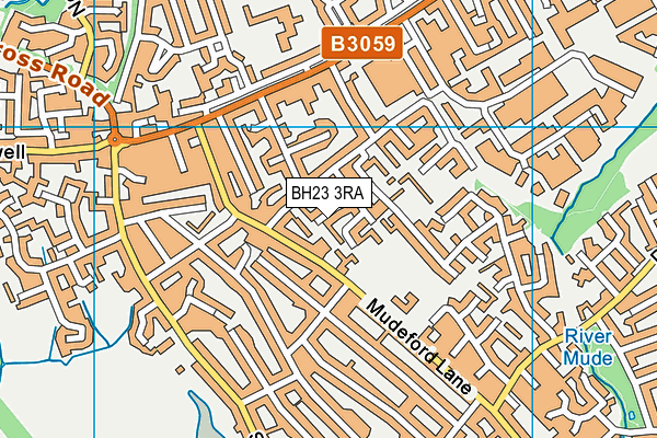 BH23 3RA map - OS VectorMap District (Ordnance Survey)