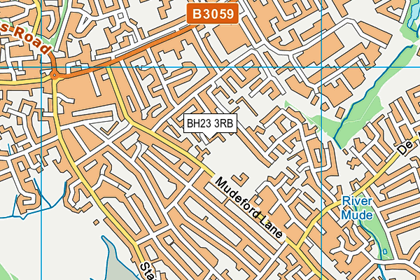 BH23 3RB map - OS VectorMap District (Ordnance Survey)
