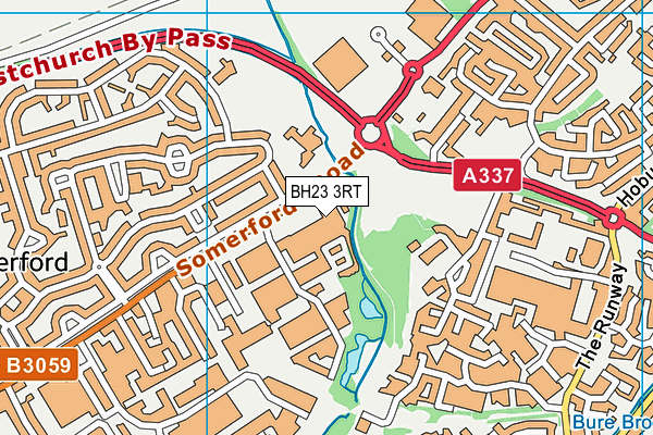 BH23 3RT map - OS VectorMap District (Ordnance Survey)