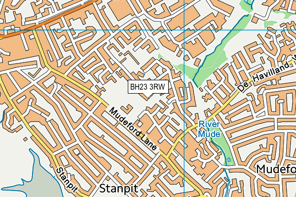 BH23 3RW map - OS VectorMap District (Ordnance Survey)