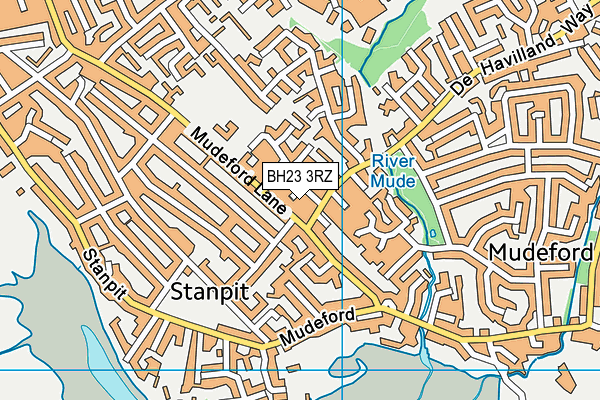 BH23 3RZ map - OS VectorMap District (Ordnance Survey)