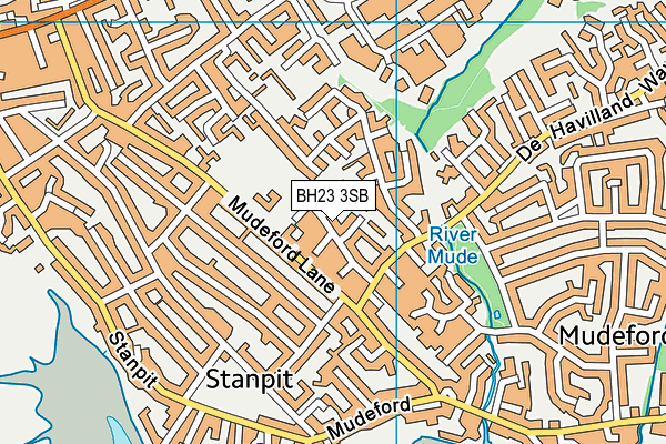 BH23 3SB map - OS VectorMap District (Ordnance Survey)
