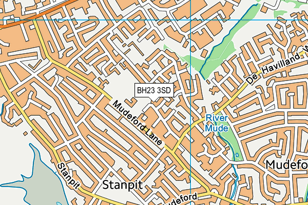 BH23 3SD map - OS VectorMap District (Ordnance Survey)