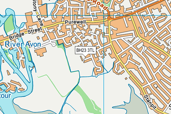 BH23 3TL map - OS VectorMap District (Ordnance Survey)