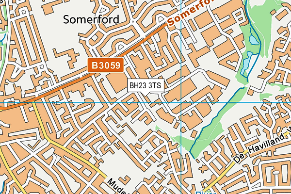 BH23 3TS map - OS VectorMap District (Ordnance Survey)