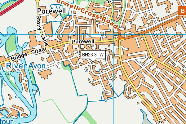 BH23 3TW map - OS VectorMap District (Ordnance Survey)