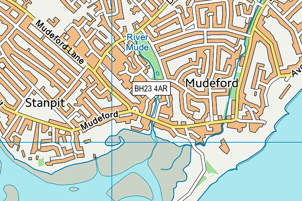 BH23 4AR map - OS VectorMap District (Ordnance Survey)