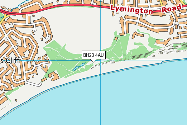 BH23 4AU map - OS VectorMap District (Ordnance Survey)