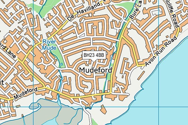 BH23 4BB map - OS VectorMap District (Ordnance Survey)