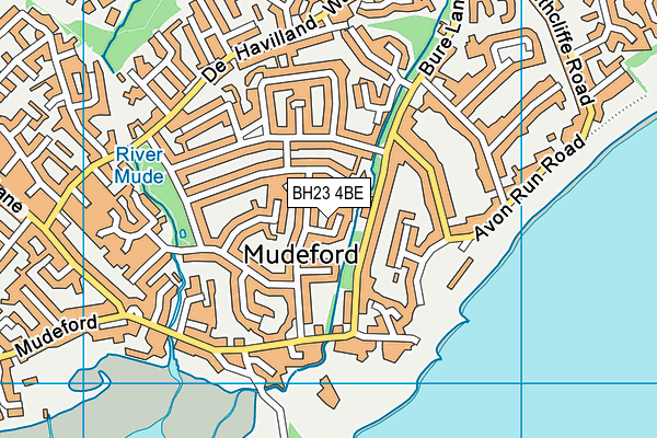 BH23 4BE map - OS VectorMap District (Ordnance Survey)