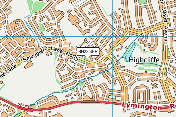 BH23 4FR map - OS VectorMap District (Ordnance Survey)