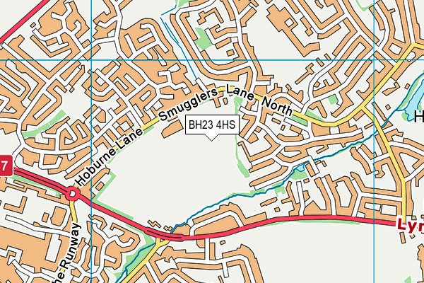 BH23 4HS map - OS VectorMap District (Ordnance Survey)