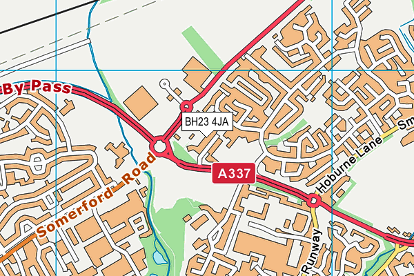 BH23 4JA map - OS VectorMap District (Ordnance Survey)