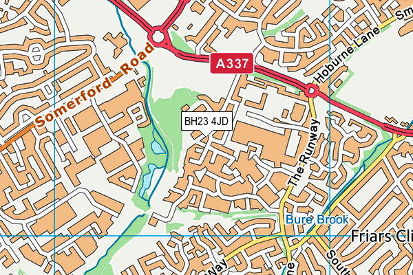 BH23 4JD map - OS VectorMap District (Ordnance Survey)