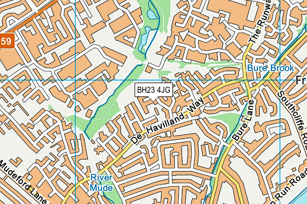 BH23 4JG map - OS VectorMap District (Ordnance Survey)